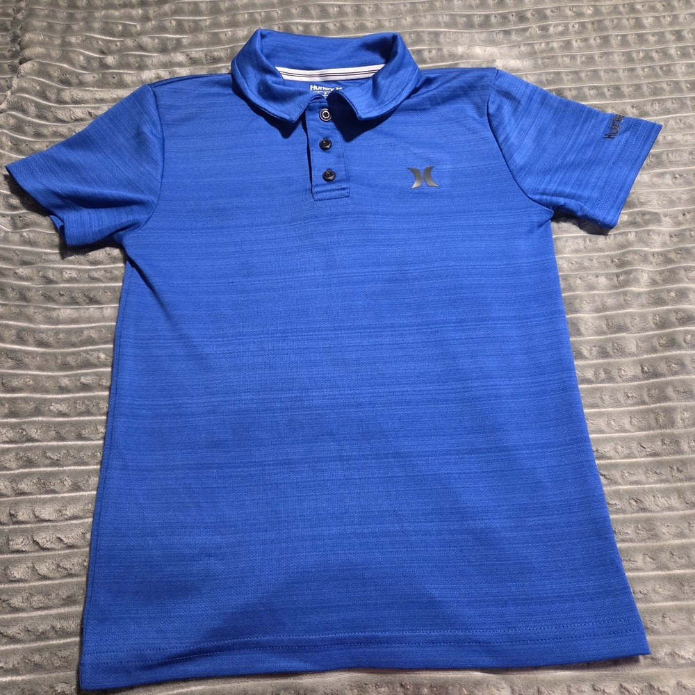 Hurley Boy Polo Shirt S (8-10YRS) Blue Heather H2O-Dri Performance Short Sleeve